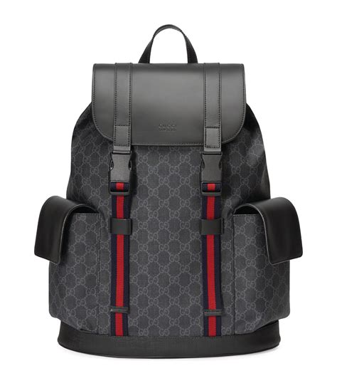 gucci black gg backpack|gucci black leather backpack.